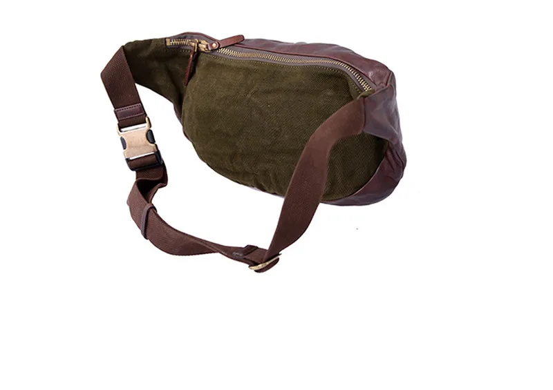 Fashion vintage luxury genuine leather men's chest bag casual natural first layer cowhide youth multifunctional waist packs