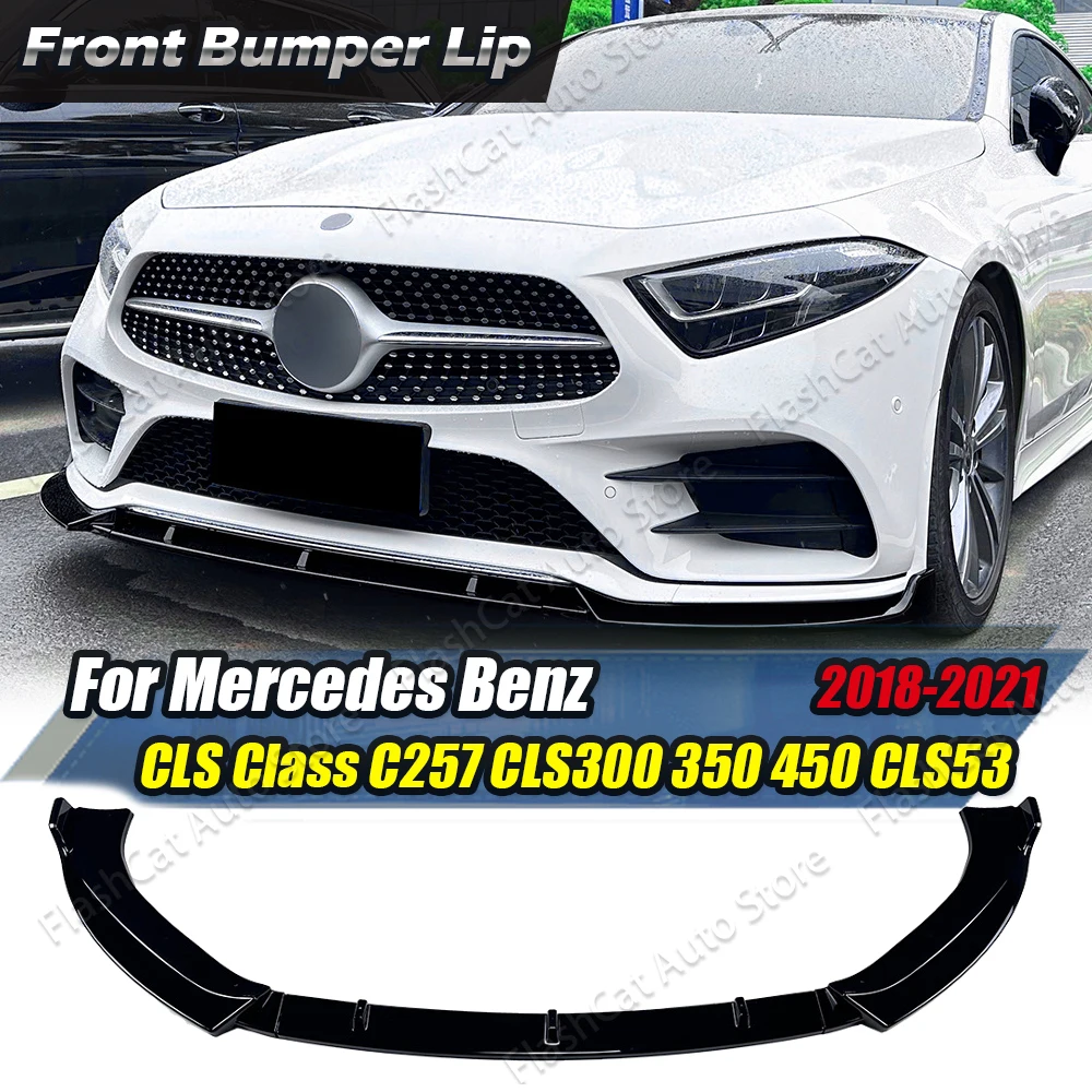 CLS Class C257 Front Bumper Splitter Lip Diffuser Spoiler Guard Trim For Mercedes Benz CLS300 CLS350 CLS450 CLS53 AMG 2018-2021