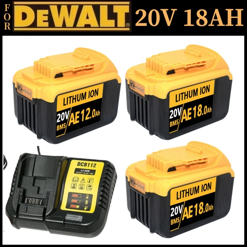 Per batteria agli ioni di litio DEWALT 18V 20V 6-18Ah per batteria per elettroutensili Dewalt DCB123,DCB125,DCB124,DCB122,DCD710 Batteria di ricambio
