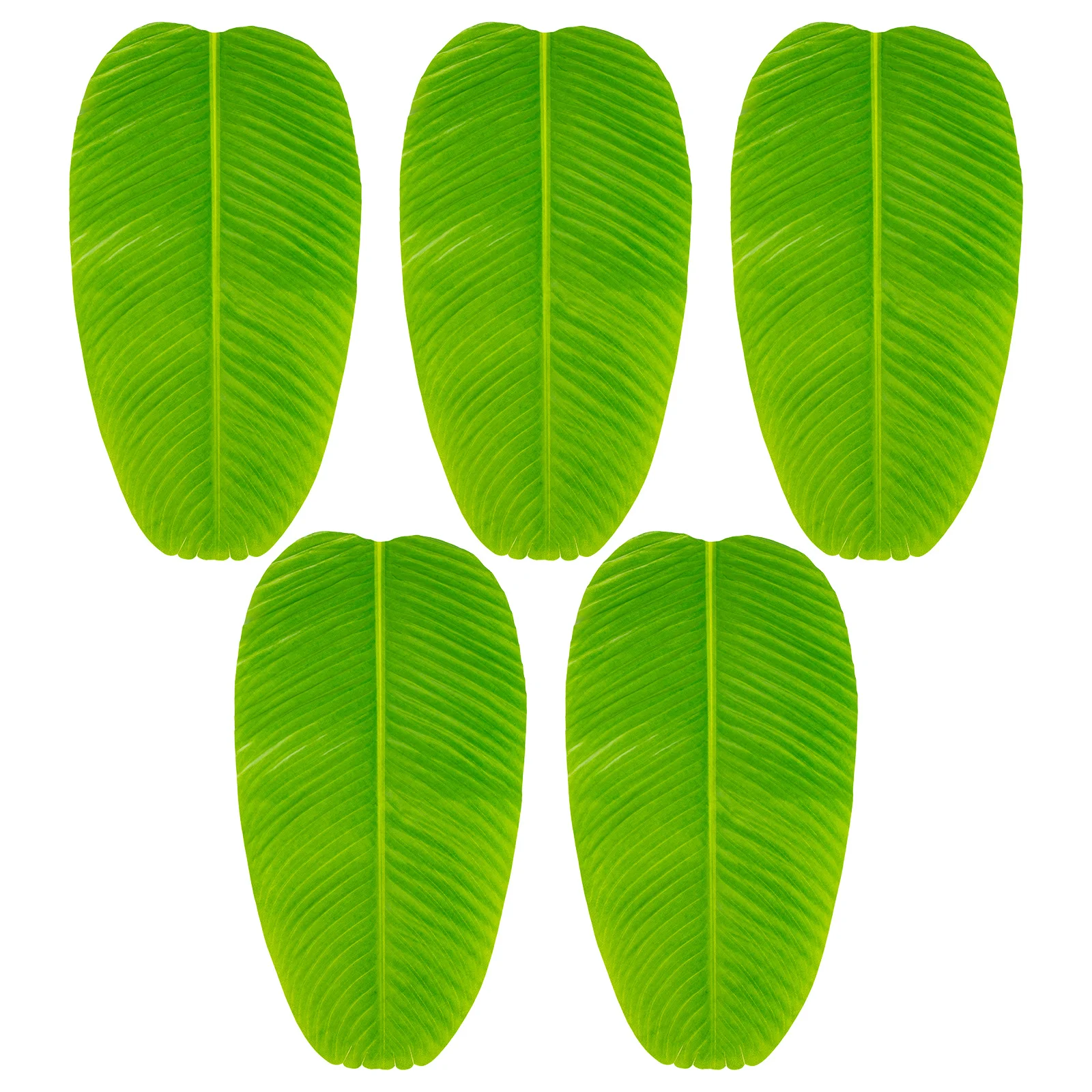 

5 Pcs Tropical Simulated Plant Placemat Placemats for Dining Table Banana Leaf Anti
