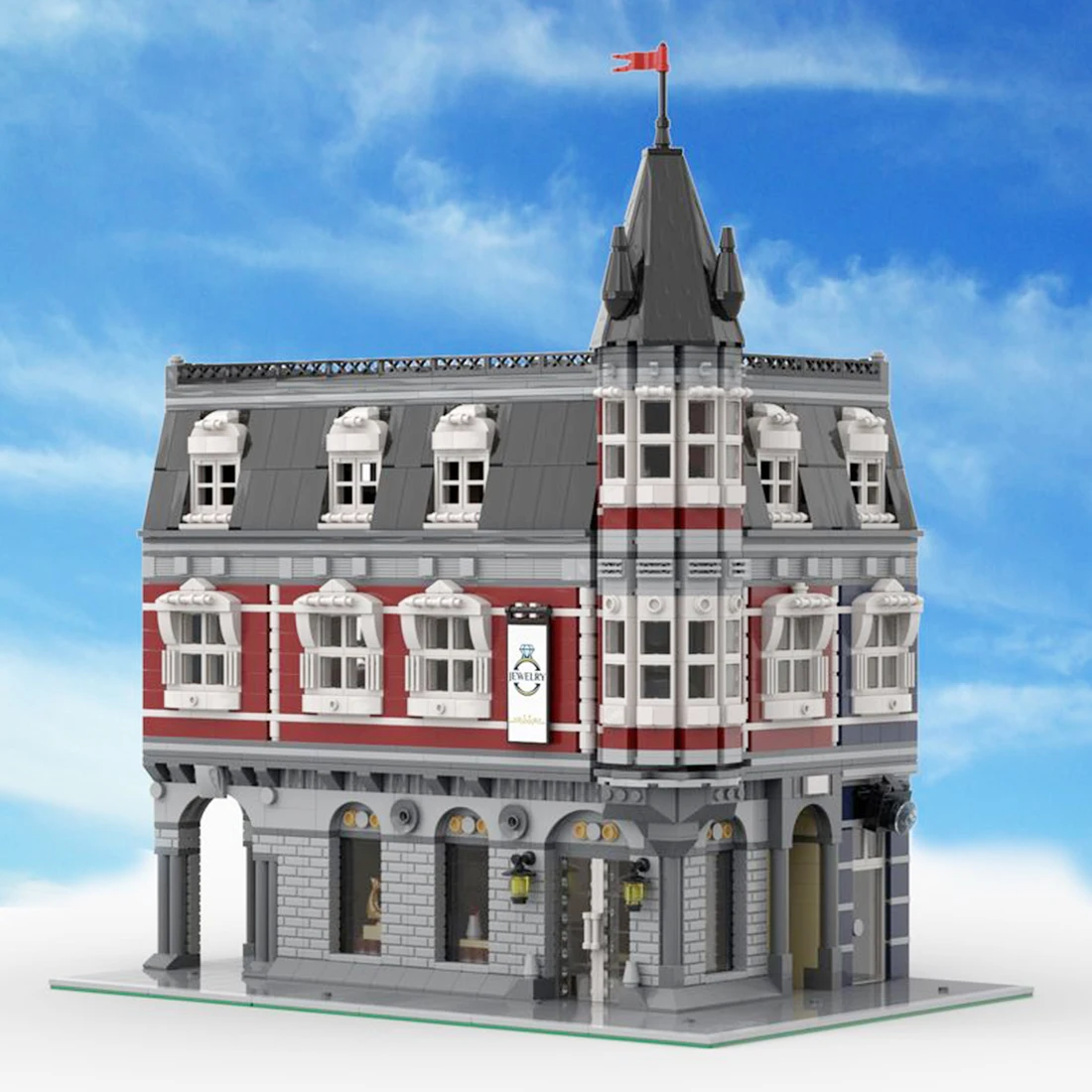 Jewelry Shop Modular Buildings MOC Blocks Building City Architecture Model Technology Bricks DIY Assembly Collection Toy Gifts