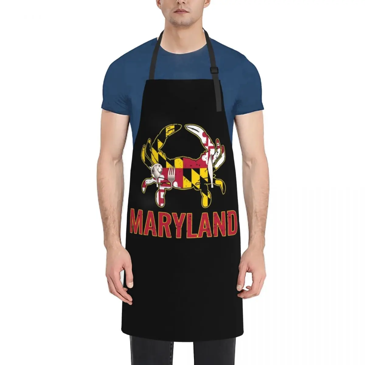 Maryland Flag, Maryland State Crab Flag Apron Cooking Chef jacket men waterproof for women Apron