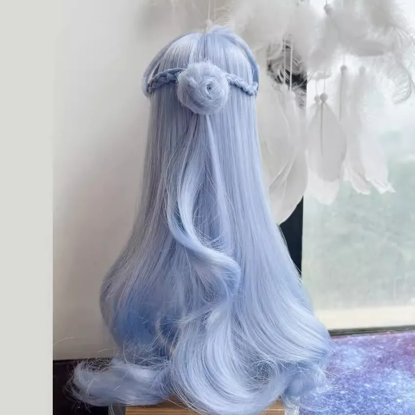 Cossmile Anime Honkai: Star Rail Robin Peluca de pelo azul Cosplay 1/3 1/4 1/6 muñeca BJD peluca hecha a mano juego de cabello Cos Props C