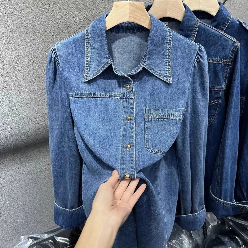 

Casual Niche Denim Shirt Jacket Women's New Design Sense Versatile Layering Top