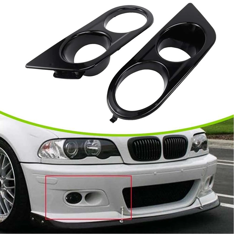 Fog Lamp Frame With Two Holes Front Bumper Mesh Grille Automotive For BMW 3 Series E46 M3 01-06 51112695255, 51112695256