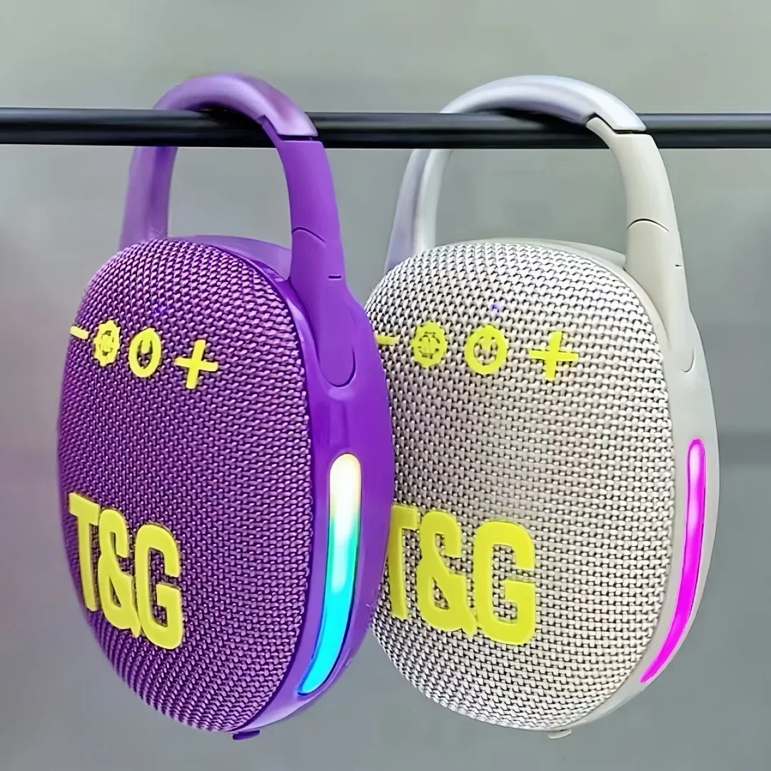 TG-447 원래 미니 휴대용 무선 블루투스 스피커 다채로운 빛 패브릭베이스 야외 서브 우퍼 전화 PC Caixa De Som