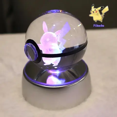Pokémon 3D Kristallkula Pikachu Gengar Mew Mewtwo Figurer Lampbas Pokeball 3D Pokémon Glaskula Staty Barnfödelsedagspresent 10 best sales gengarlampa - №6