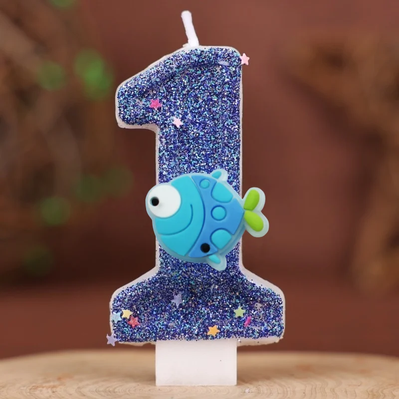 Nette Leuchtende Tiere Digitale Kerze Nummer 0-9 Kinder Geburtstag Kuchen Dekoration Lieferungen Cartoon Anime Party Zubehör Liefert