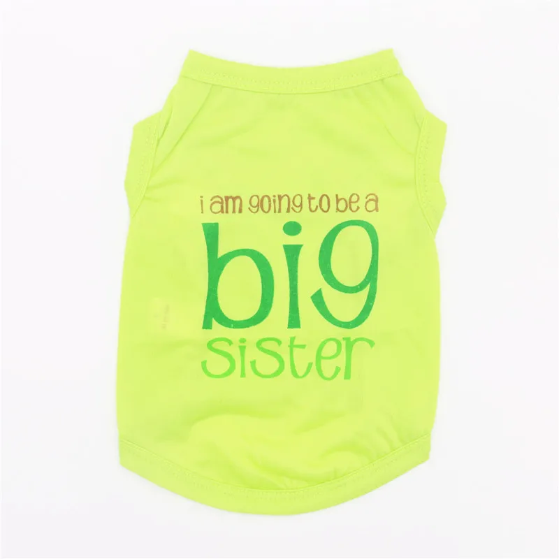 Big Sister Dog Clothes Pet Products Letter Print Puppy Clothing Small Dog Cat Vest Shirt Pet Dogs Costume view 2