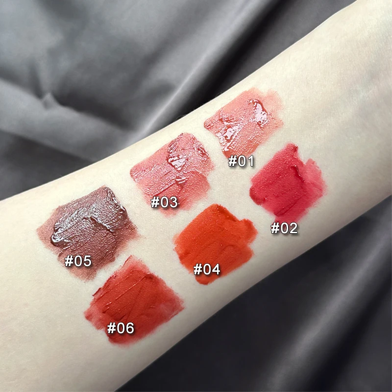 ลิปกลอสเนื้อกระจกใส ลิปออยล์เกาหลี เครื่องสำอางกันน้ำ ลิปสติกเนื้อลิควิด สีนู้ด น้ำตาลใส แต่งหน้า