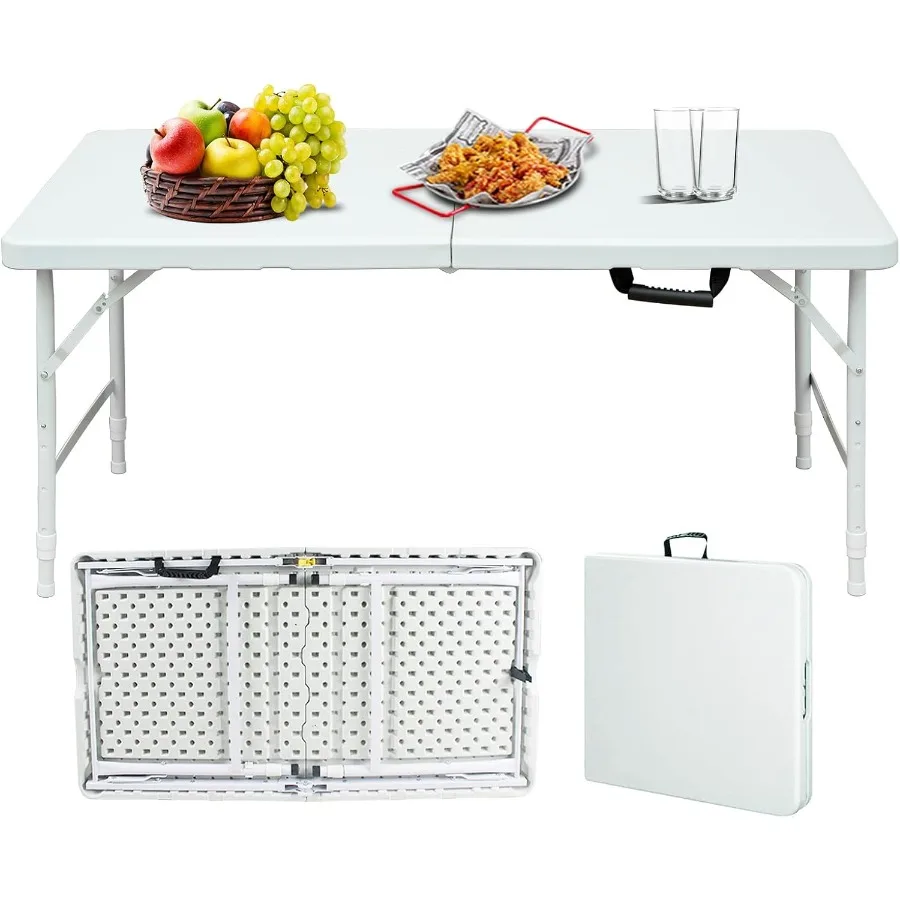 

Портативный пластиковый складной стол 4 фута 6 футов 8 футов сверхмощный белый черный обеденный стол для пикника складной полу для кемпинга, вечеринки, кухни в помещении