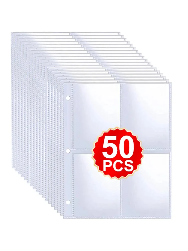 5-50 Stück 4-Taschen-Ordner für Fotokarten, Hintergrundpapier, K-Pop-Fotoalbum, 6/3-Loch-Innenseiten, Fotokartenhülle