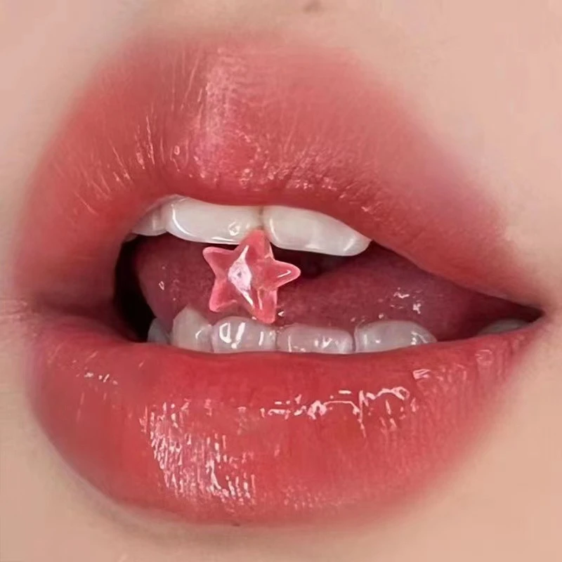 Titanium Steel Tongue Ring Punk Glowing In Dark Five-pointed Star Tongue Stud Fashion Body Piercing Jewelry