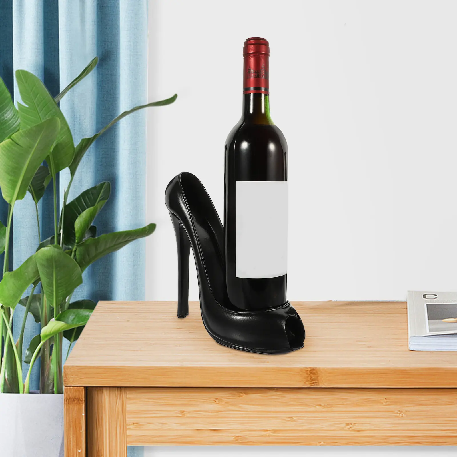 

1Pcs High Heel Shaped Wine Rack Resin Bottle Holder Elegant Creative Storage Shelf for Bar Home Decoration Resin Craft Wine Rack