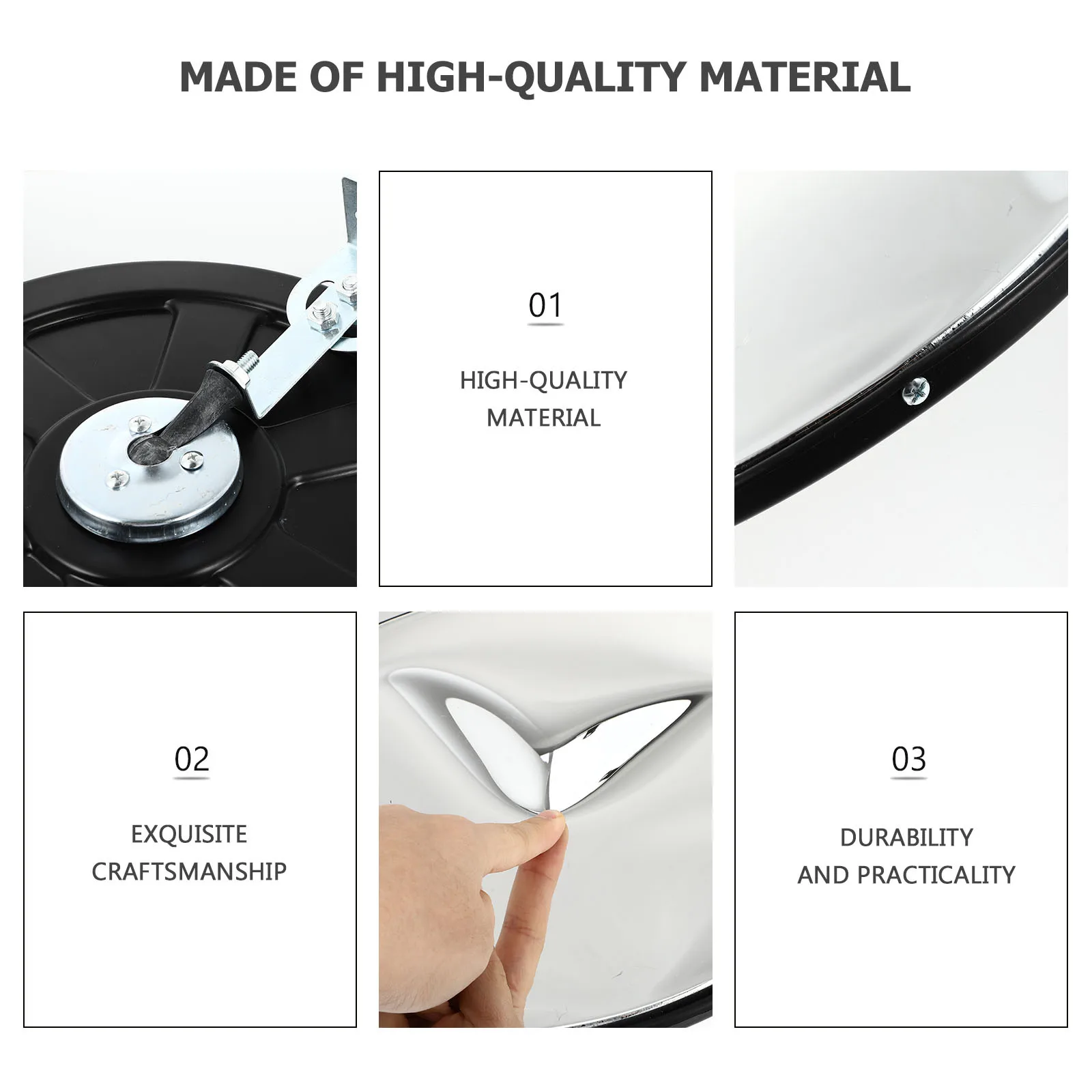 Convex Security Mirror for Outdoor Traffic Surveillance Wide Angle Blind Spot Detection Spherical Road Junction