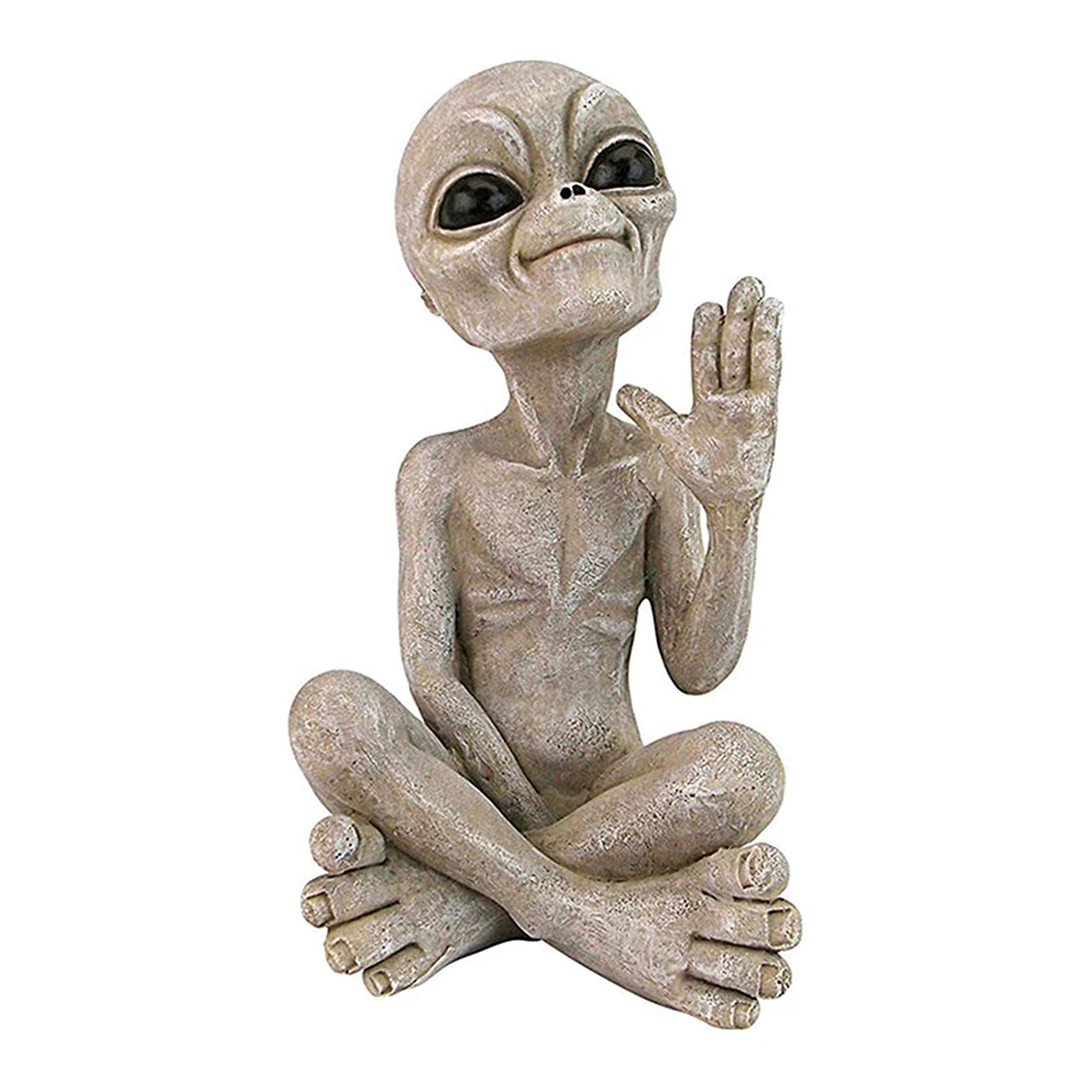 

Outer Space Alien Martians Resin Figurine Outdoor Garden Alien Sculpture Decor Art Sculpture Study Room Window Artware