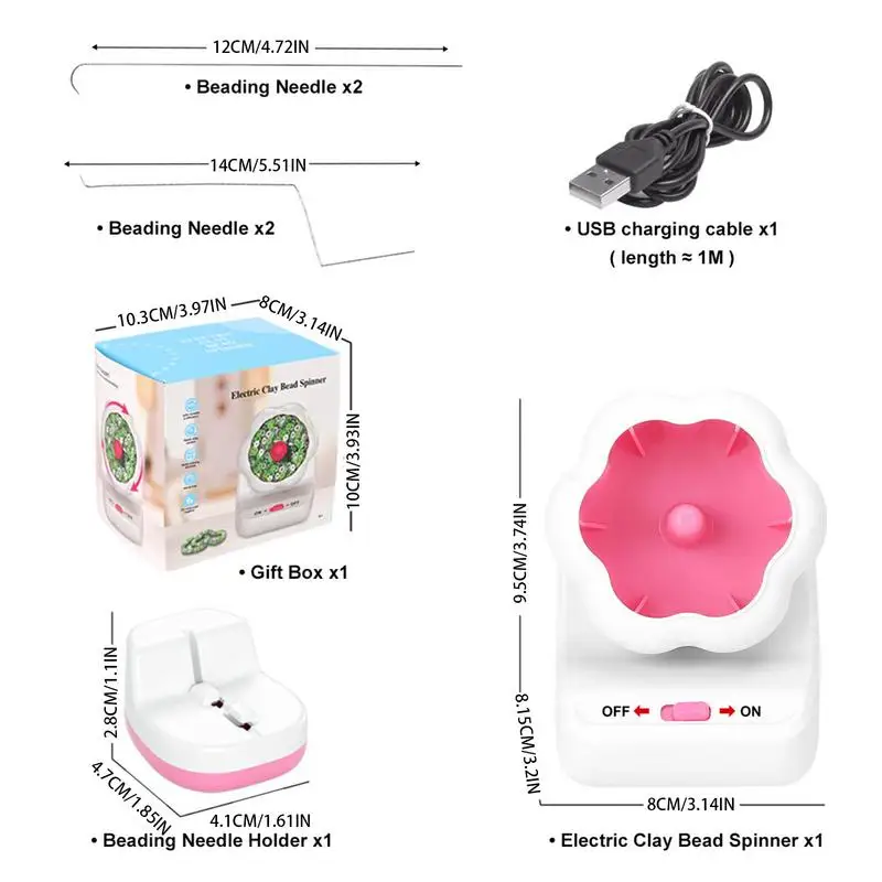 Electric Bead Spinner para Pulseira, Beads Maker, Threading Tool, Clay Beads, Colar Making
