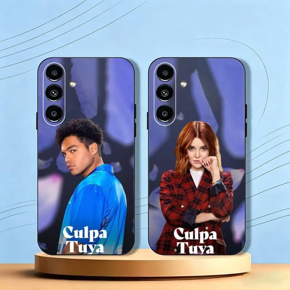 Funda de silicona suave negra C-Culpa Tuya MIA-A 20-60 para Samsung Galaxy A73, A72, A71, A70, A53, A52, A51