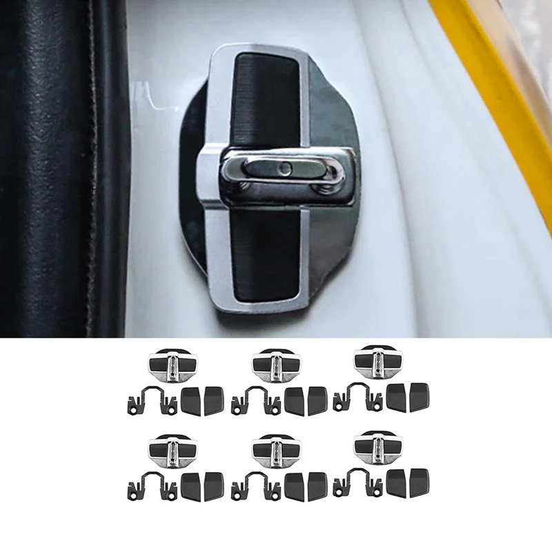 

6 Set Car TRD Door Stabilizer Protector Buckle For Honda Civic Accord CRV Odyssey HRV Door Lock Latches Stopper Covers