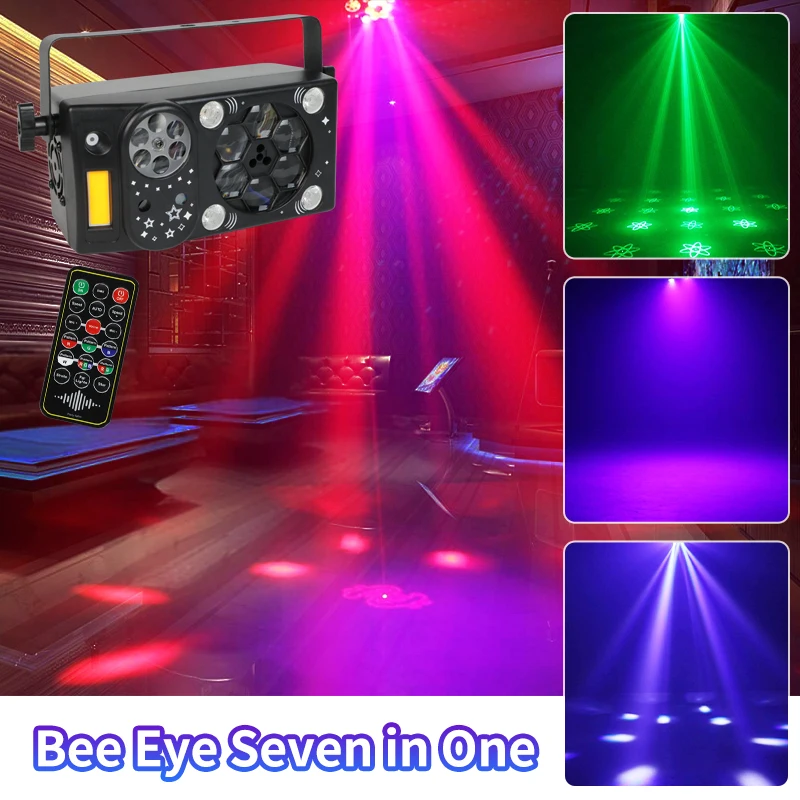

HCWE RGBW Stage Lights Free Shipping Disco Gobo Wheel Club Dj Stage Lights with Remote Sound DMX Control for Wedding Event Shows