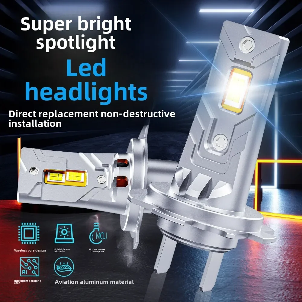 The new D8 cross-border hot car led headlights mini in-line H1 H7 H4 bright spotlight headlights