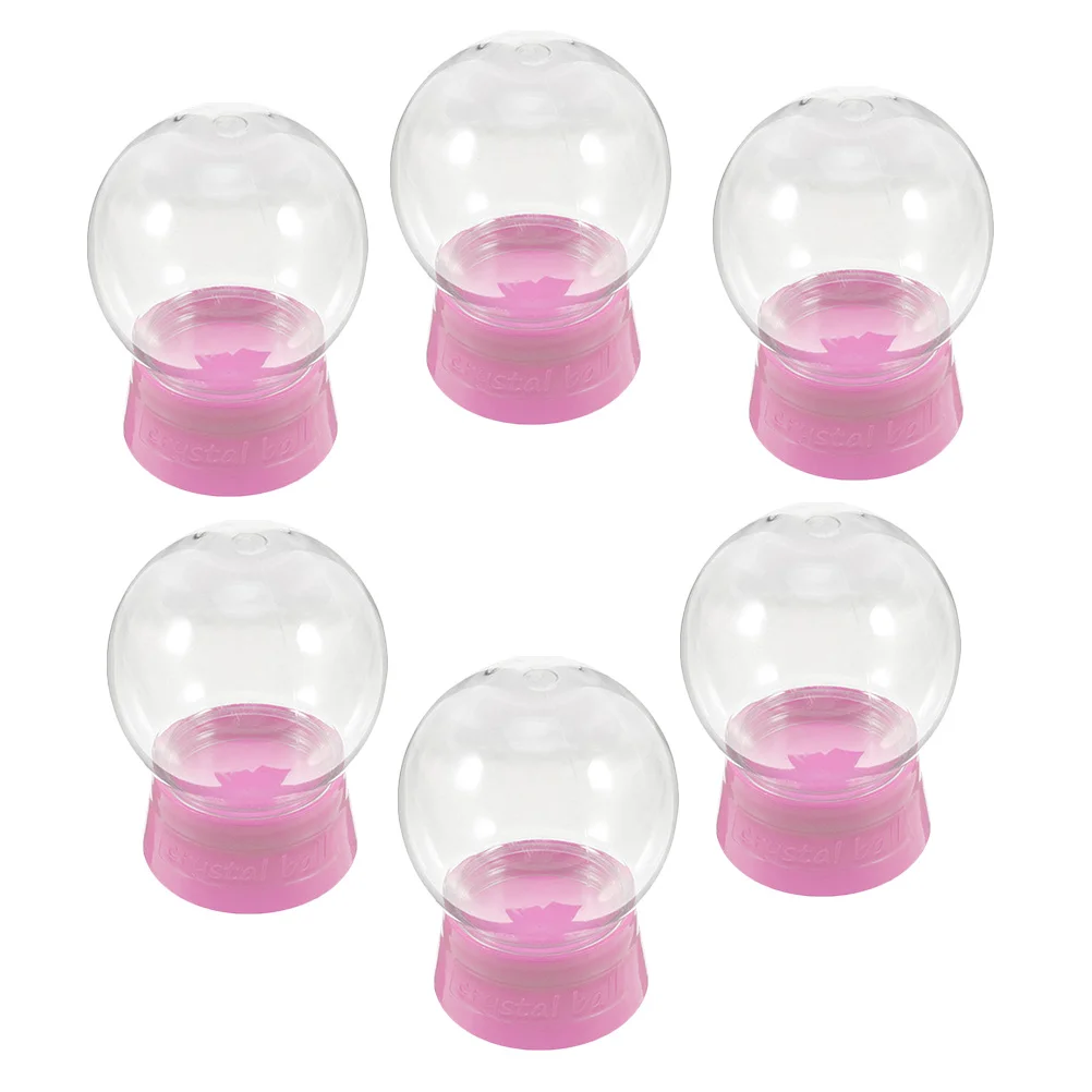 6Pcs Clear Plastic Water Globes Screw Off Cap DIY Snow Globes Christmas Decoration Fillable Jar Craft Accessory