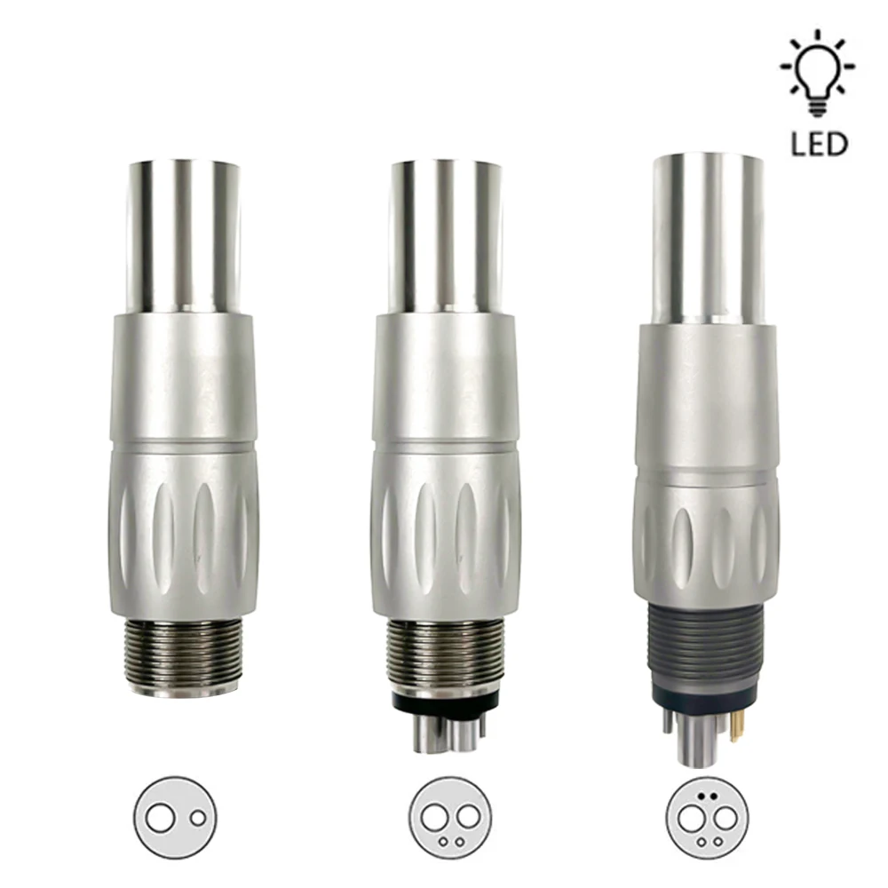 Dental N*K PTL LED coupler Connector Quick Coupling with light For N*K optical fiber High Speed Air Turbine Handpiece 2/4/6Holes