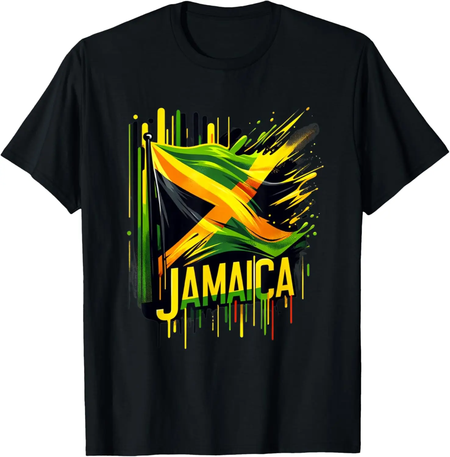 Jamaican Flag Retro Vintage Sport Watercolors Jamaica T-Shirt