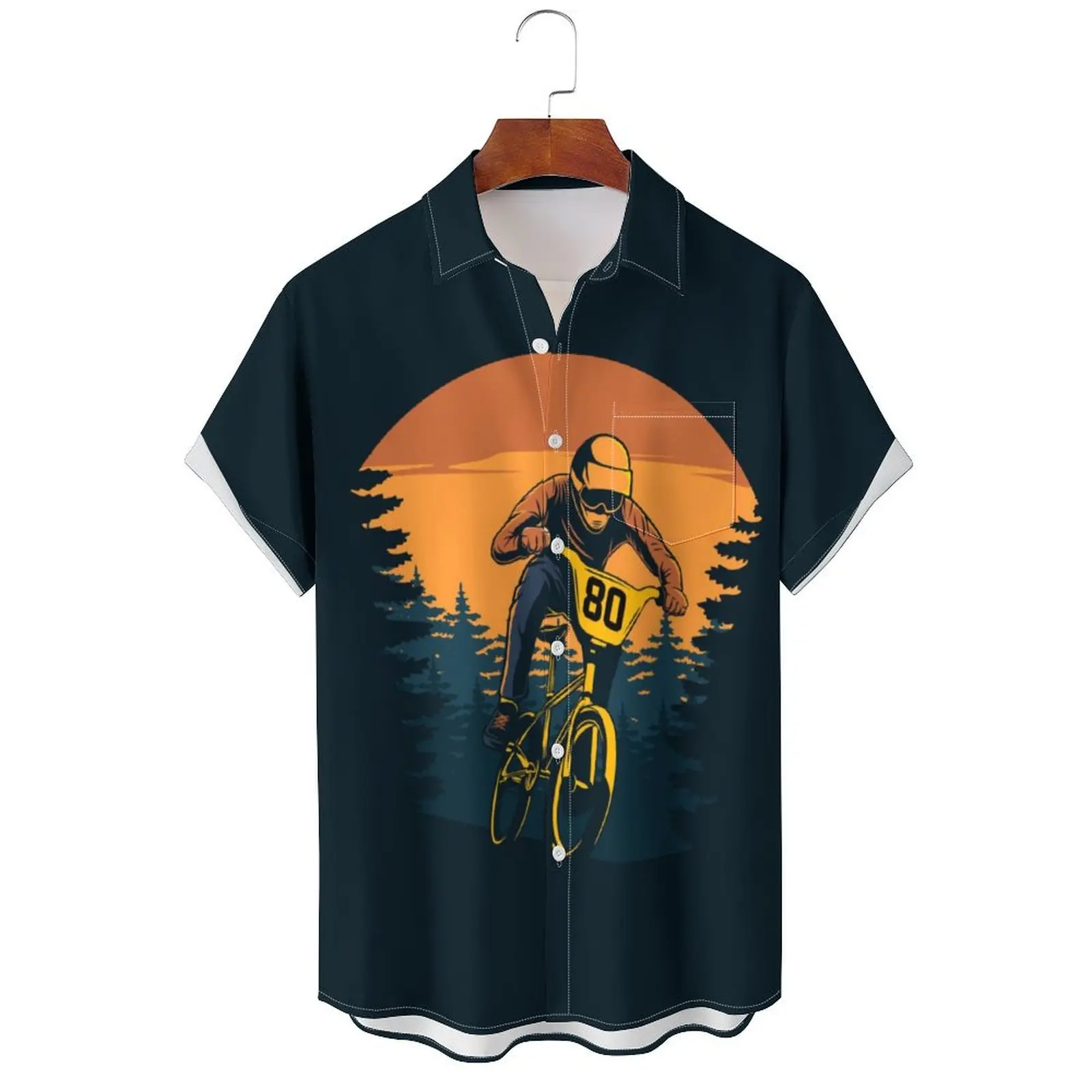 2024 New Men's Shirts Hawaiian Casual Men's Tops Wild Fishing Print Handsome Large Size Men's Short Sleeve Shirts Loose