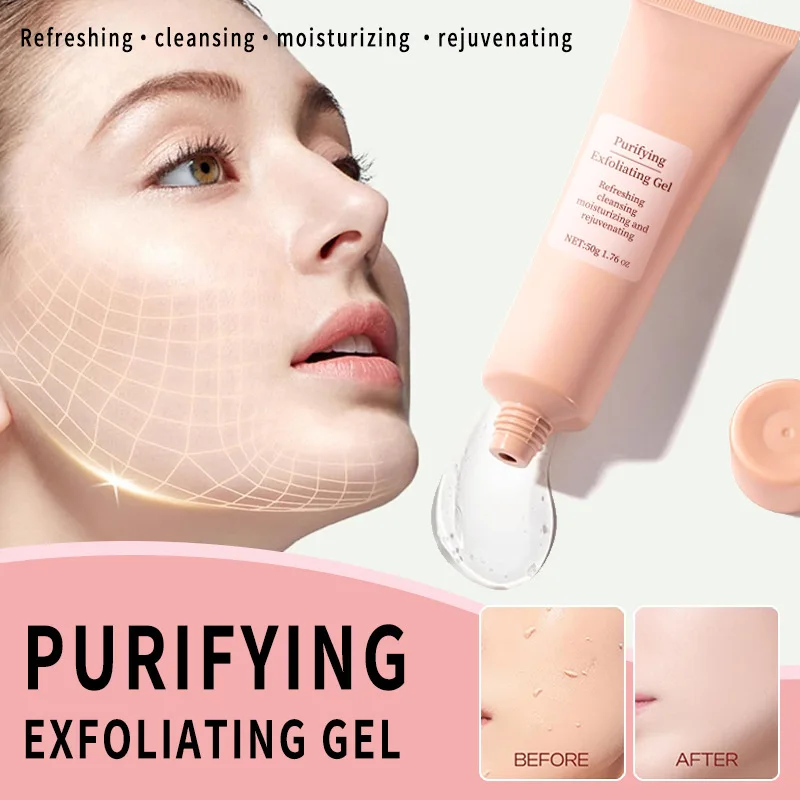 50g Face Exfoliating Gel Deep Pore Cleanser Gentle Exfoliate Oil Control Smooth Soften Moisturizing Facial Scrub Clean Pores