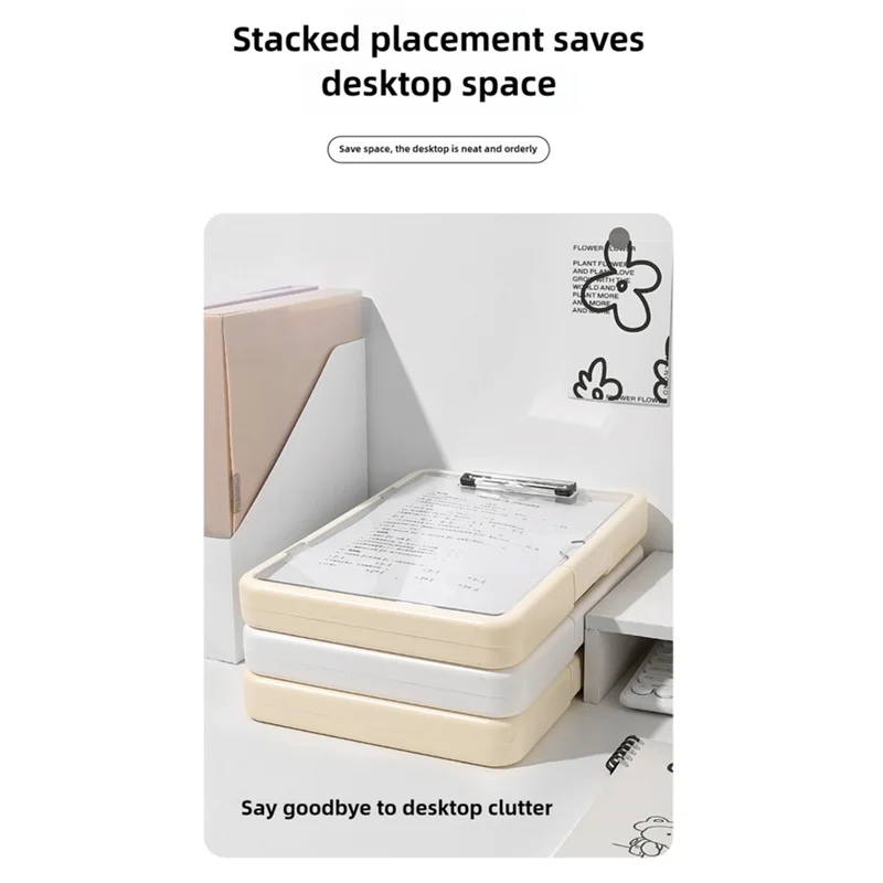 AT93-A4 Multi-Function Document Organizer For Students Office Work Portfolio Storage Exam Folder With Clip Test Holder