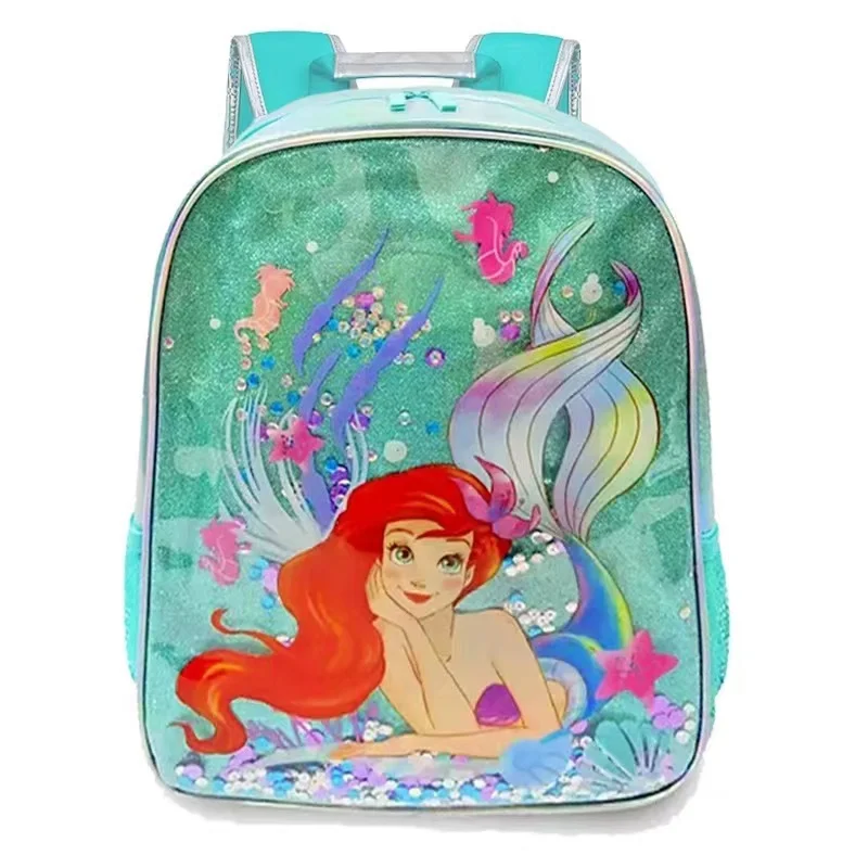 Disney The Little Mermaid Ariel Princess  Little Girl schoolbag PU Laser shoulder large capacity school bag