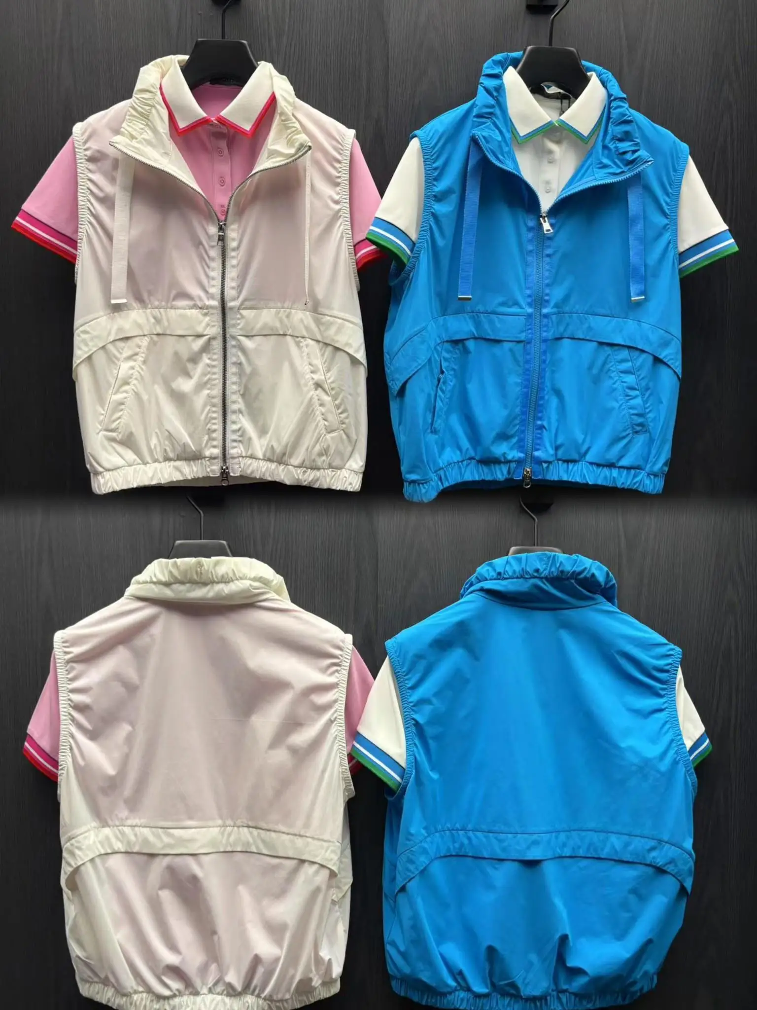 Women's Outdoor Golf Sleeveless Vest Autumn Thin Windproof Sunproof Jacket, Slim Versatile Golf Sports Waistcoat