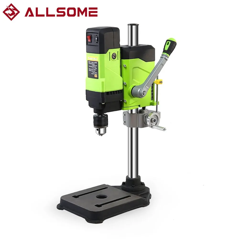 Allsome Bench Drill Press,Variable Speed Benchtop Drill Machine,6-Speed,Green