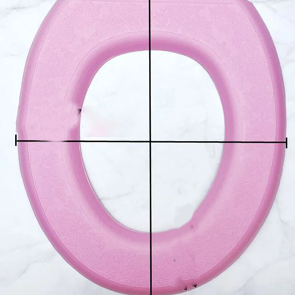 

2pcs Waterproof Toilet Seat Cover O-Shaped Thick Eva Soft Warm Pads For Home Bathroom Use Ideal Gift Ladies Elderly Pink