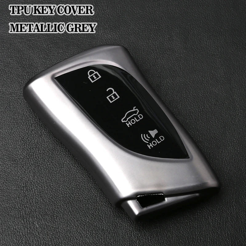 for Lexus Key Fob Cover with Keychain for Lexus 2024 ES350 GS300 GS350 GS430 GS450h IS250 350 LS460 600h TPU (Metallic Gray)