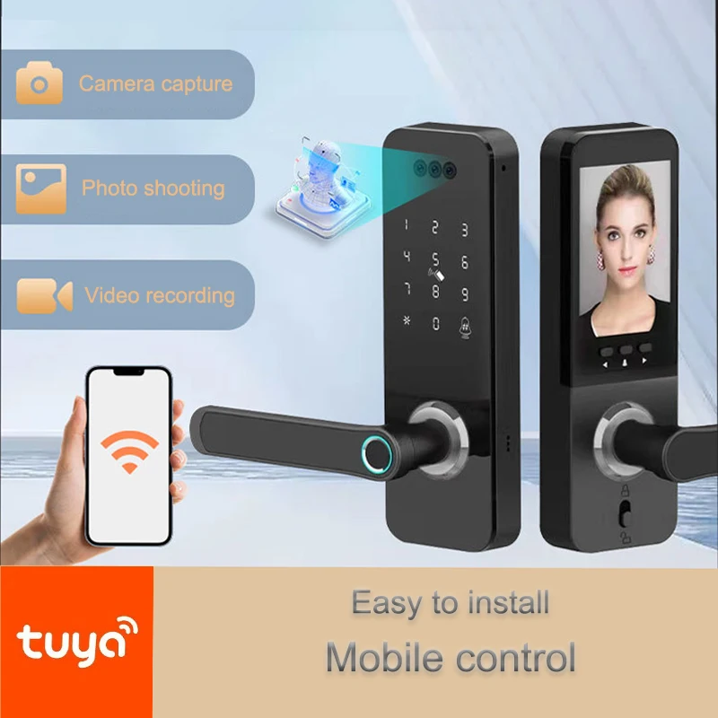 3D Face Lock Inteligente Biometric Smart Lock Tuya App Remote Unlocking Keyless Wifi Lock Electronic Smart Door Lock