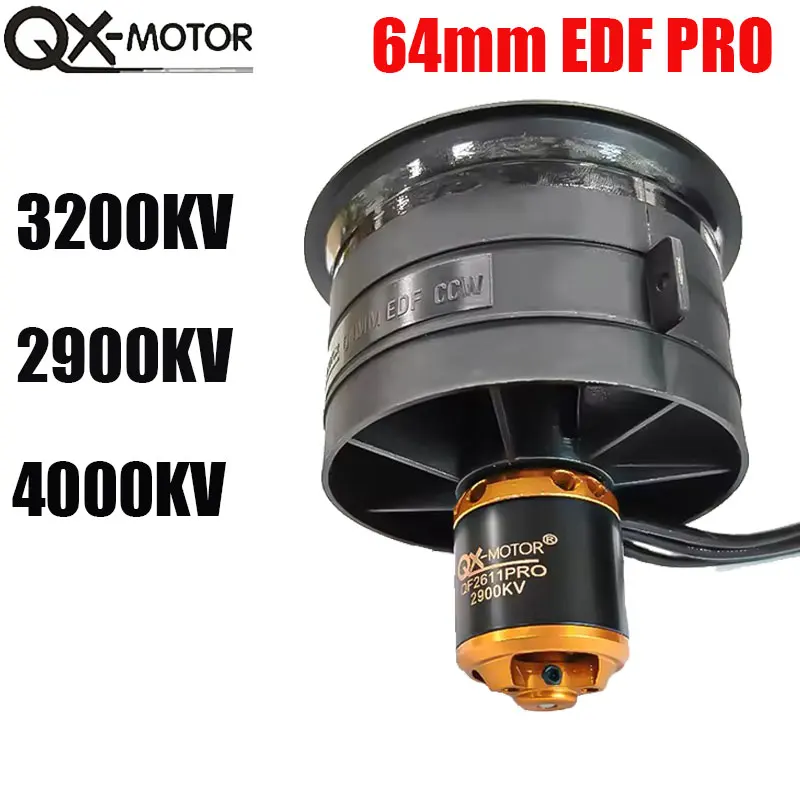 

QX-MOTOR QF2611 PRO 64mm 5-Blade EDF Brushless Motor 2900/3200/4000KV CW/CCW Parts for RC Helicopters Jet Model Aircraft