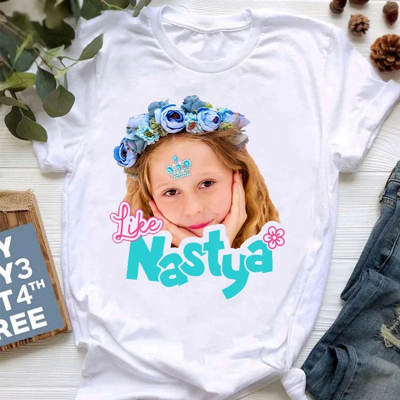 

Летняя хлопковая детская футболка с принтом Like Nastya Toys Y2k, забавная белая футболка Harajuku Kawaii, детская одежда, детские футболки в стиле хип-хоп