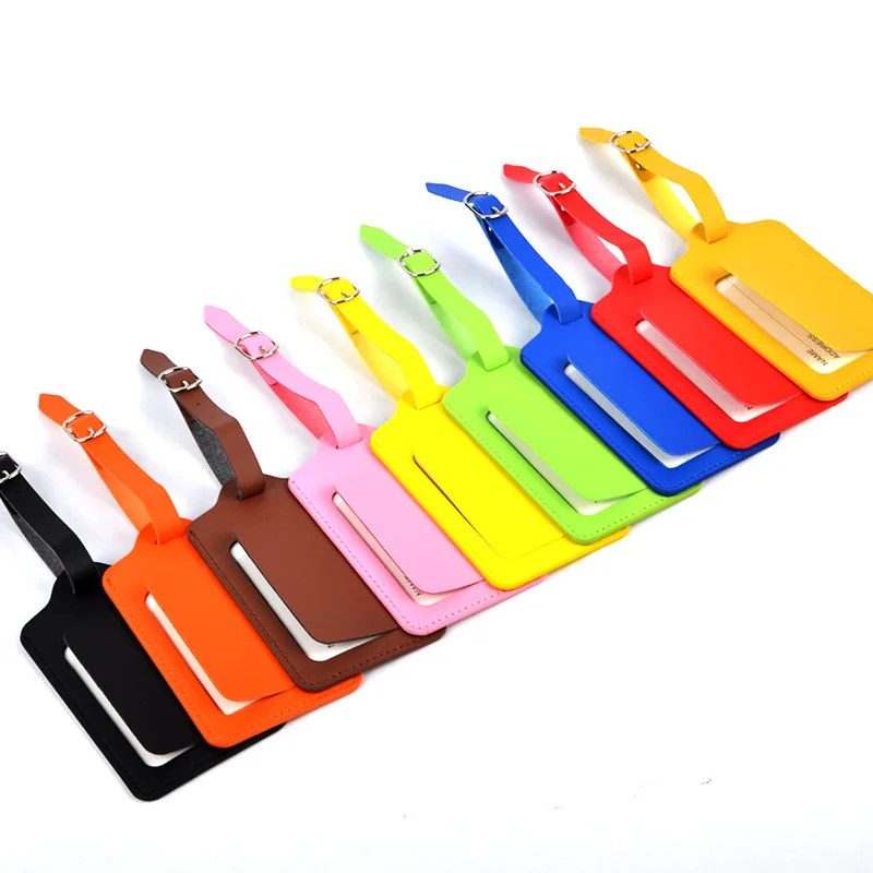 PU Leather Luggage Tag Women Men Travel Accessories Suitcase ID Address Name Holder Baggage Boarding Tag Portable Label
