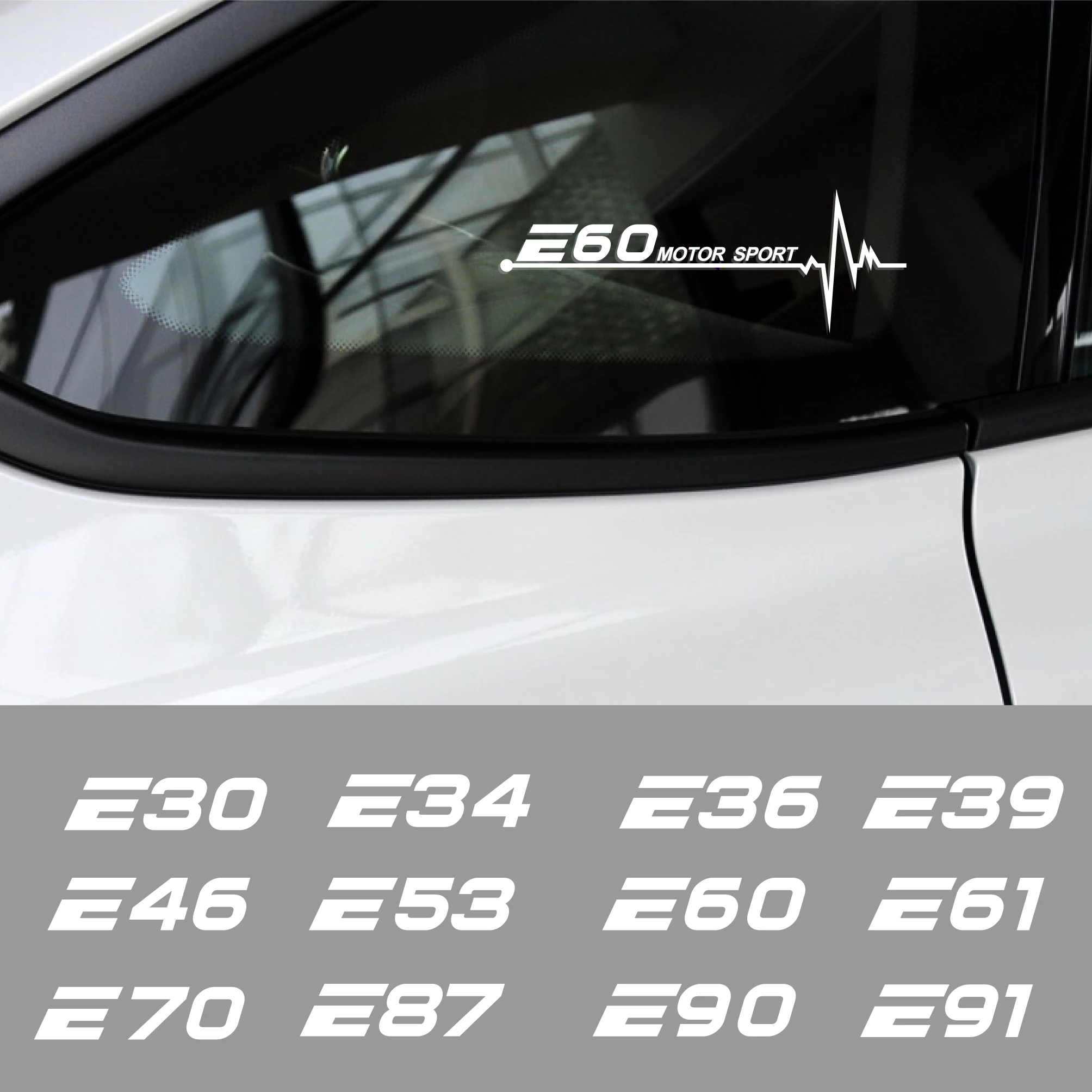 ملصقات عاكسة لنافذة السيارة الجانبية ، ملصق لـ E36 و E39 و E46 و E60 و E30 و E34 و E53 و E61 و E70 و E87 و E90 و E91 و E92 و E93 و E28 و E62 ملحقات, 2 أو