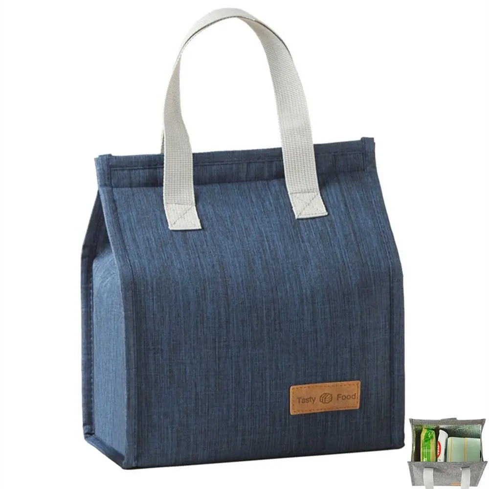 Portable Oxford Cloth Insulated Lunch Bag Aluminum Foil Reusable Lunch Box Bag Waterproof Oilproof Thermal Lunch Bag