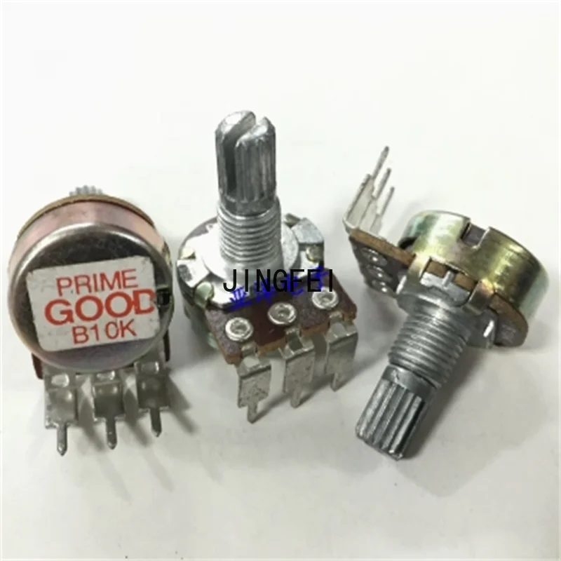3 pcs PRIME high-quality 16 type single link potentiometer B10K with a bent foot shaft length of 15mm. Power amplifier volume ad