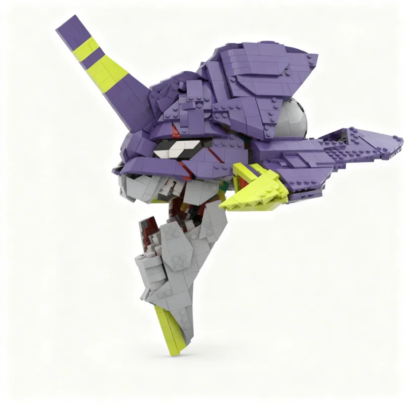 1671pcs MOC Eva 01 Head Evangelion Model Building Blocks Creative DIY Gift Display Decor Assemble Premium Adult Kids Desk Home