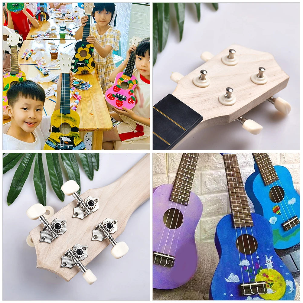 

21 Inch DIY Ukulele Kit Handmade Instrument Material 23 Inch APS Fingerboard Kids Graffiti Craft Safe Wood Ukulele Making