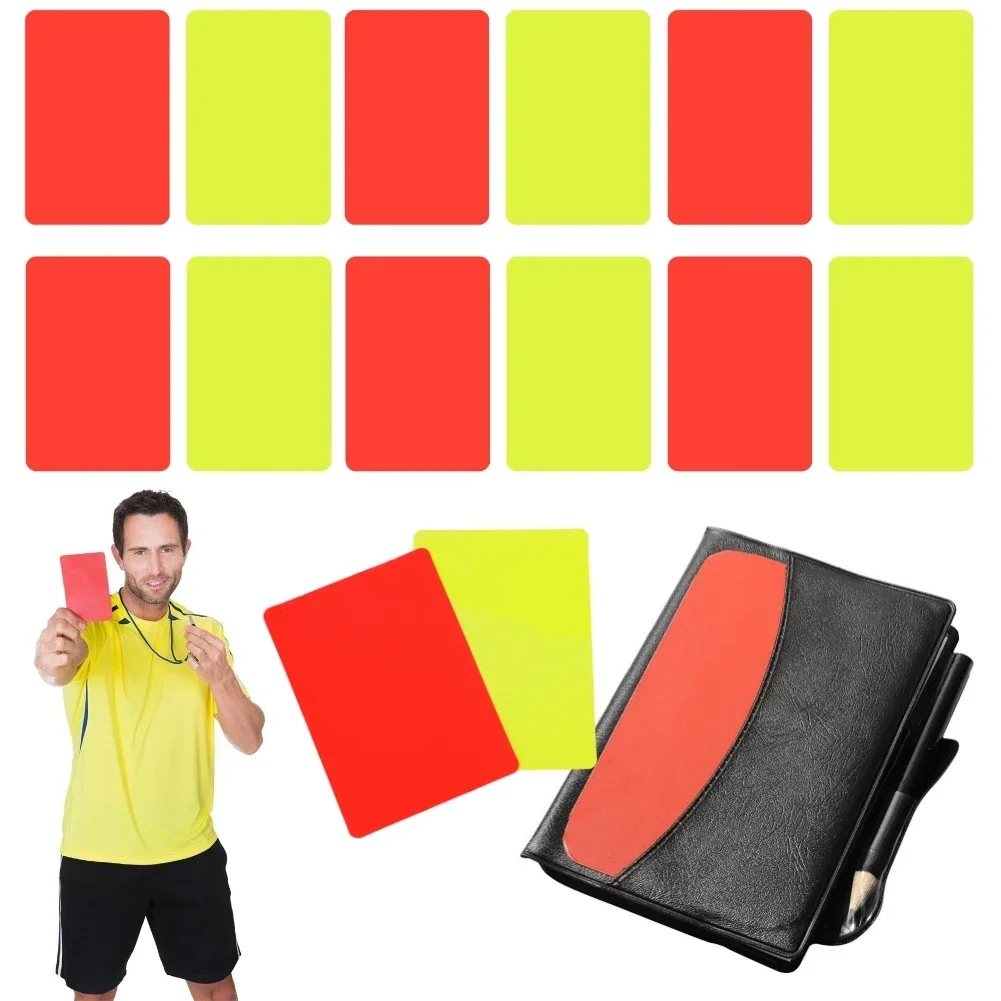 PVC Soccer Football Referee Wallet Notebook With Red Card And Yellow Card Professional Game Referee Tool