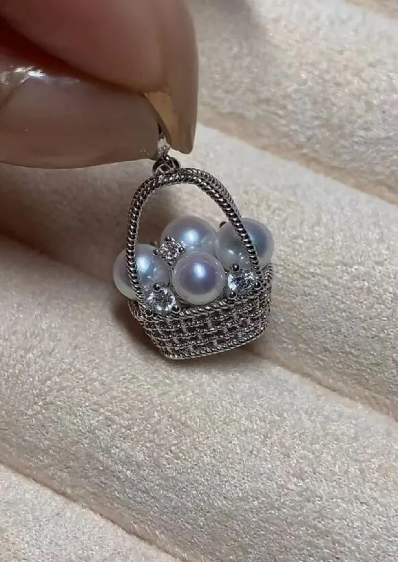 

elegant 5-6mm south sea white pearl pendant 925s