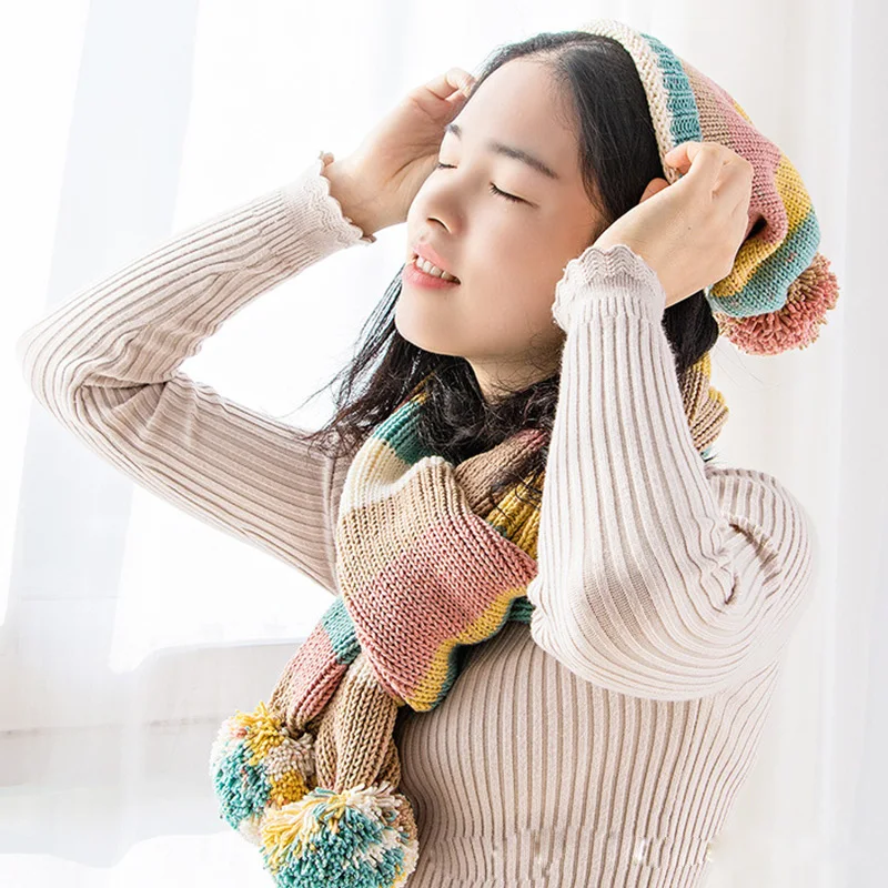 (1pc)5-strand Milk Cotton Segment Dyed Rainbow Cotton Hand Woven Wool Scarf Pillow Blanket Material Wool