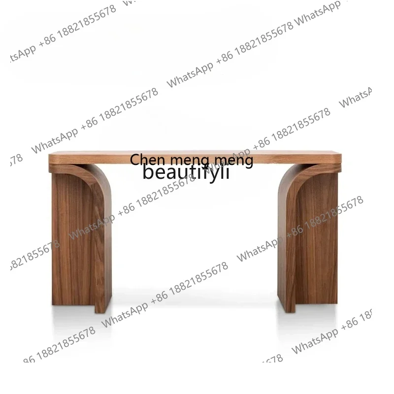 New arrive Italian minimalist solid wood entrance table  living room against the wall Light luxury entrance table Extremely narr