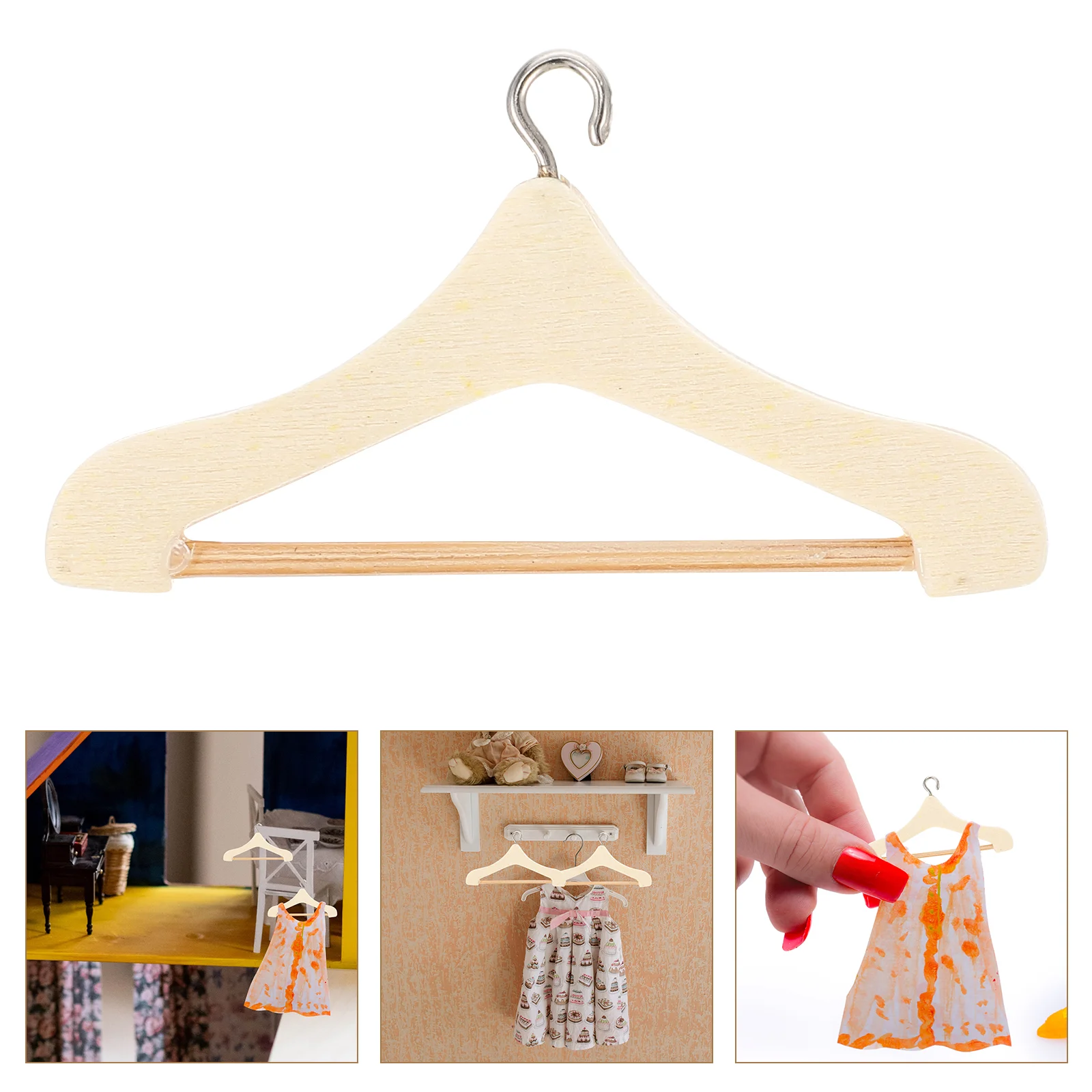 

20 Pcs Mini Simulation Hanger Miniature Hangers Clothes Tiny House Exquisite Supplies Ornaments Small Clothing Rack